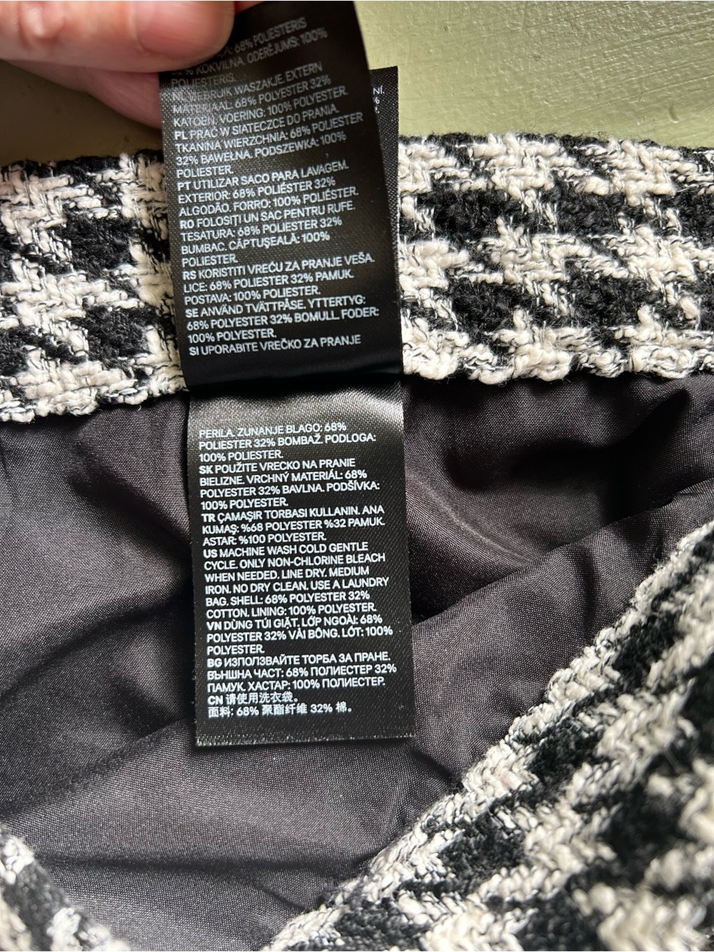 H&M Black and White Tweed Skirt